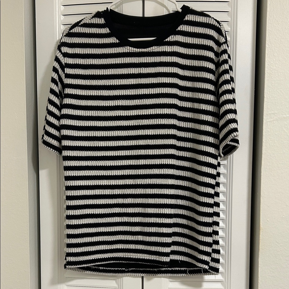 Striped Black and White Women's Blouse